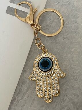 Crystal Hamsa Keychain